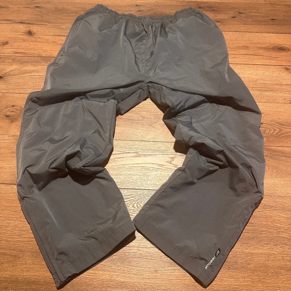 Vintage Reebok Gray Nylon Windbreaker Track Pants Mens XL